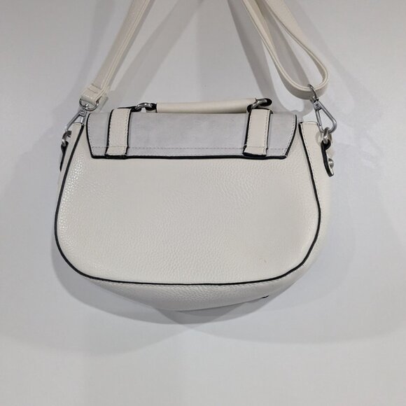 DION Faux Leather Crossbody Bag Purse White - Picture 4 of 6